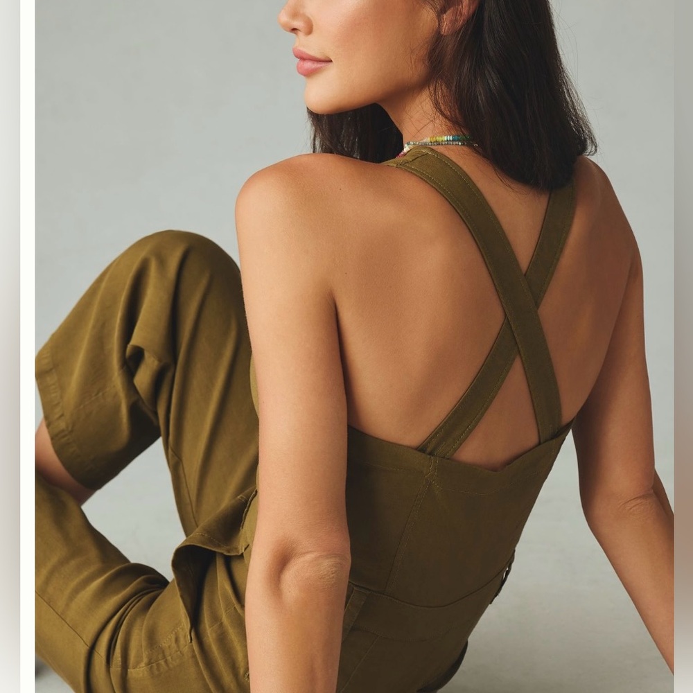 NWT Anthropologie The Naomi Workwear Jumpsuit by Maeve Olive Sz 2 - Picture 4 of 8